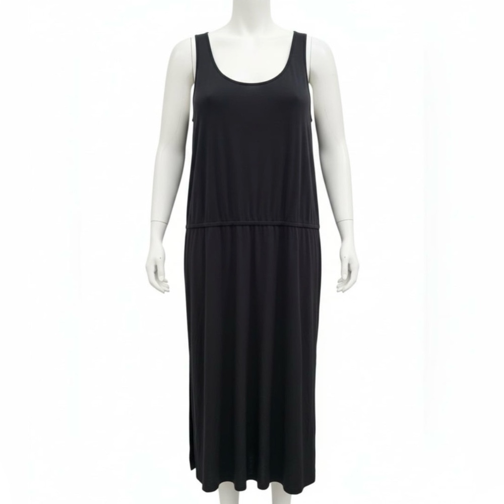 Michael Kors Black Knit Tank Dress Size 3X Plus Casual Knee Length Minimalist